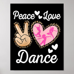 Poster Peace Love Danse Empreinte de léopard Femmes Maman