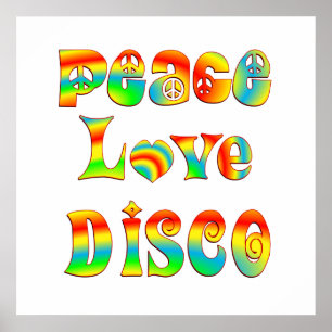 Poster Peace Love Disco