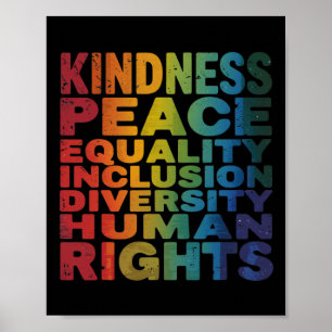 Poster Peace Love Diversité Inclusion Égalité Black Hist