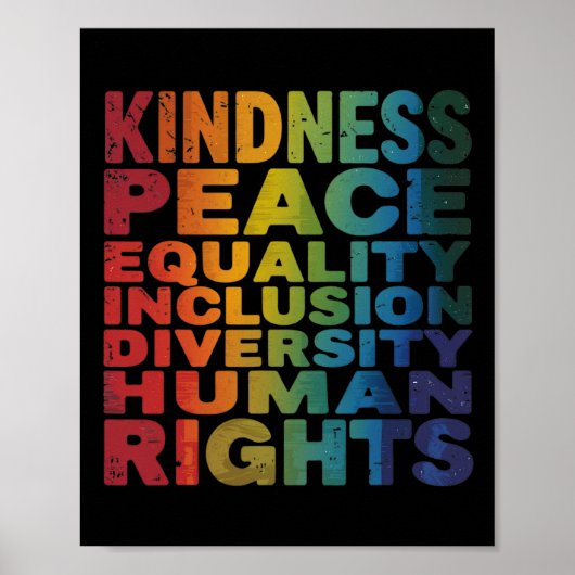 Poster Peace Love Diversité Inclusion Égalité Black Hist (Devant)
