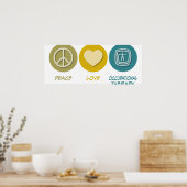 Poster Peace Love ergothérapie (Cuisine)