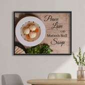 Poster Peace Love et Matzah Ball Soup Kitchen Art Imprime