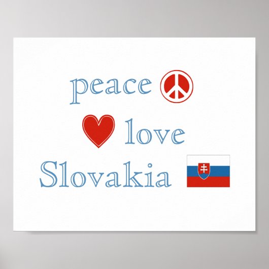 Poster Peace Love et Slovaquie (Devant)