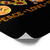 Poster Peace Love Fall Fun Gnome Autumn Lover Citrouilles (Coin)