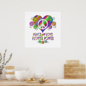 Poster Peace Love Flower Power (Cuisine)
