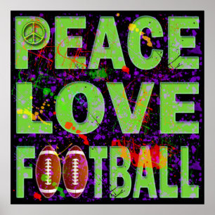 POSTER PEACE LOVE FOOTBALL