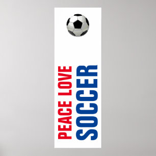 Poster Peace Love Football Football Motivational Art