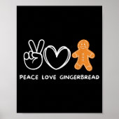 Poster Peace, Love Gingerbread Retro Gingerbread Lover (Devant)