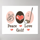 Poster Peace Love Golf (Devant)