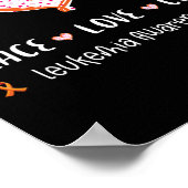 Poster Peace Love guérison leucémie sensibilisation homme (Coin)