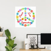Poster Peace Love Gymnastique (Bureau à domicile)
