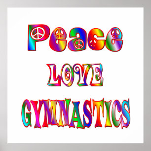 Poster Peace Love Gymnastique