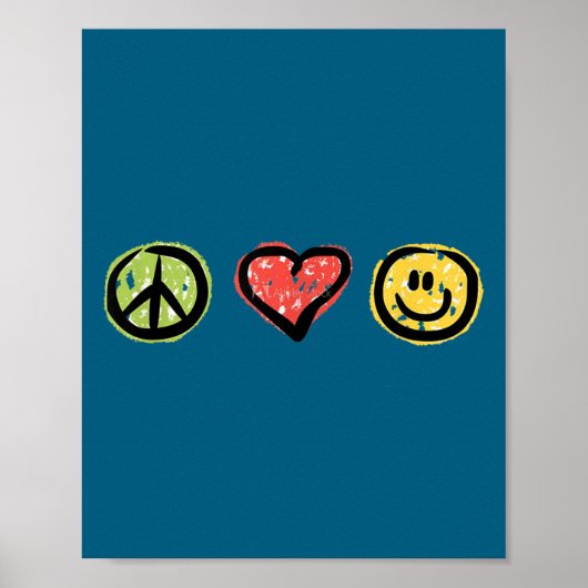 Poster Peace Love Hapness Insrational Hipe Gift  (Devant)