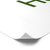 Poster Peace Love Harmony or rouge vert (Coin)