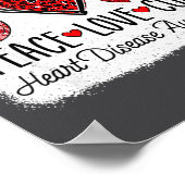 Poster Peace Love Heart Disease Awareness Chd Suprt Wear  (Coin)