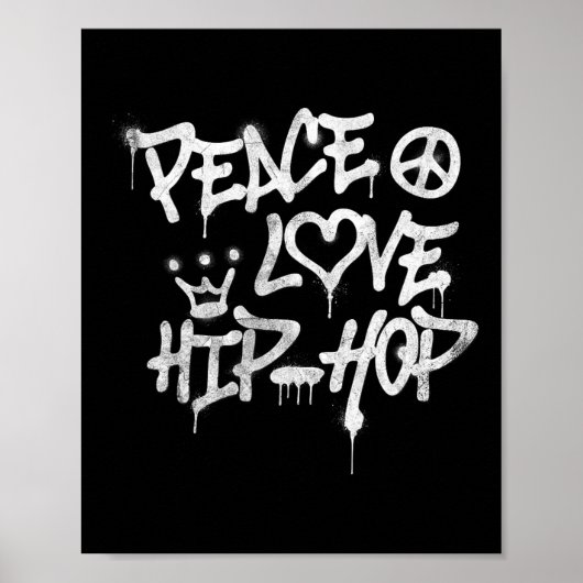 Poster Peace Love Hip hop Dancing 1 (Devant)