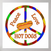 Poster Peace Love Hot Dogs (Devant)