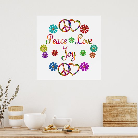Poster Peace Love Joy (Cuisine)