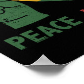 Poster Peace Love Junetdix drapeau africain coeur et poin (Coin)