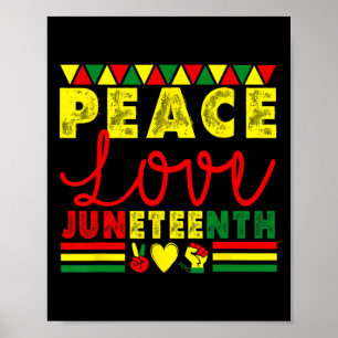 Poster Peace Love JunetDix Histo afro-américaine noire