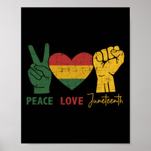 Poster Peace Love Junetten Avec Le Coeur Du Drapeau Afric