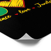 Poster Peace Love Junetten Black Pride Freedom 4th Of J (Coin)