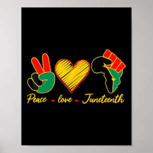 Poster Peace Love Junetten Black Pride Freedom 4th Of J