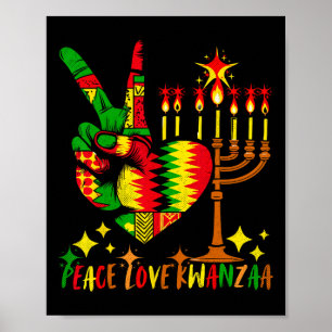 Poster Peace Love Kwanzaa African American Heritage Happy