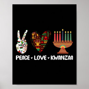 Poster Peace Love Kwanzaa Pajamas African Happy Kwanzaa M