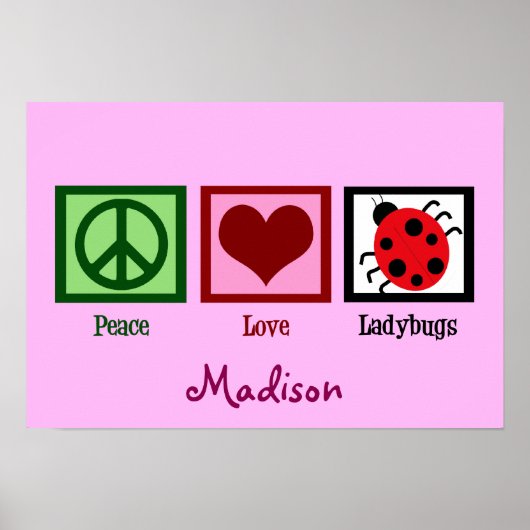 Poster Peace Love Ladybugs (Devant)