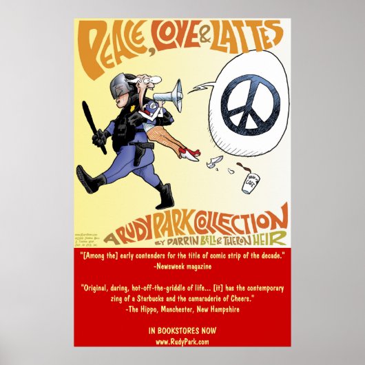 Poster Peace, Love & Lattes : une collection de Rudy Park (Devant)