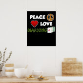 Poster Peace Love Mahjong Jeu Joueur Mahjong (Cuisine)