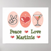 Poster Peace Love Martini (Devant)