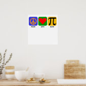 Poster Peace Love Math (Cuisine)