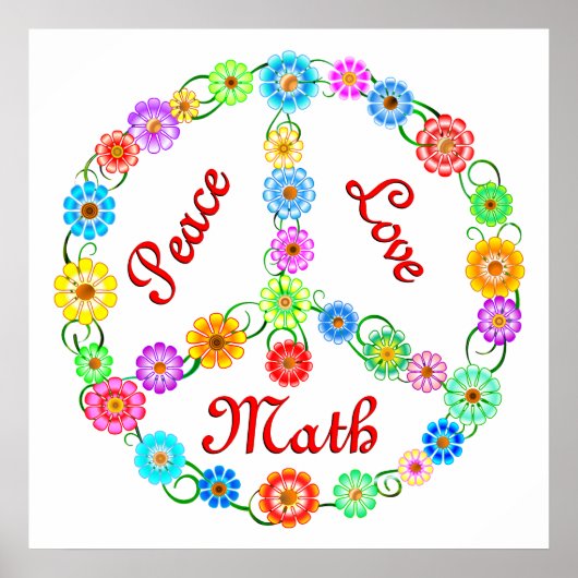 Poster Peace Love Math (Devant)
