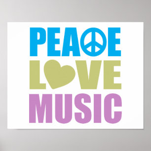 Poster Peace Love Music