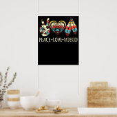 Poster Peace Love Native Blood American Day Pride (Cuisine)
