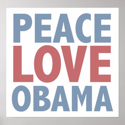 Poster Peace Love Obama (Devant)