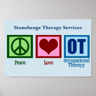 Poster Peace Love OT ergothérapie