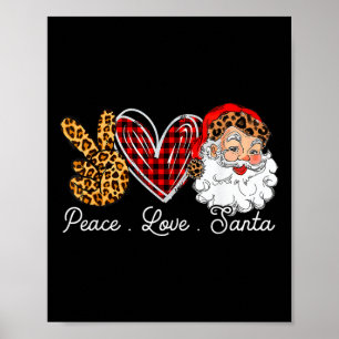 Poster Peace Love Père Noël Leopard Buffalo Noël 2021