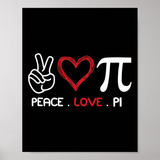 Poster Peace Love Pi Math Love Pi Day Math Enseignants Ha (Devant)