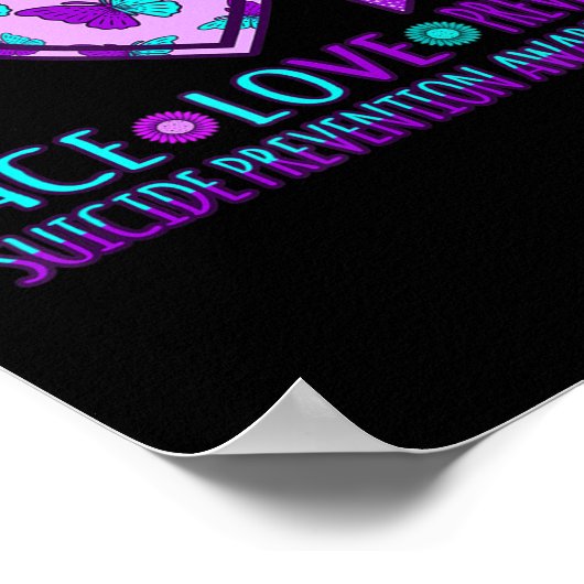 Poster Peace Love Prevention Bonne page de sensibilisatio (Coin)