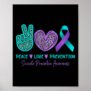 Poster Peace Love Prévention Suicide Sensibilisation Turq