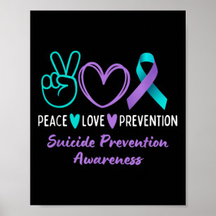 Poster Peace Love Prévention Suicide Sensibilisation Turq