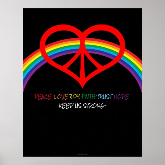 Poster Peace Love Rainbow (Devant)