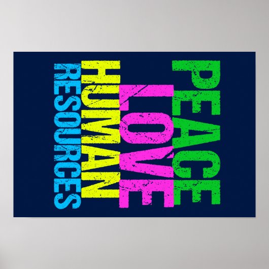 Poster Peace Love Ressources humaines (Devant)