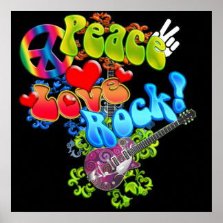 Poster Peace Love Rock
