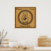 Poster Peace, Love, Rock n Roll (Cuisine)