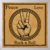Poster Peace, Love, Rock n Roll (Devant)