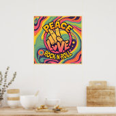 Poster Peace, Love, Rock n Roll (Cuisine)